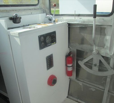 helm with gauges and rudder steering