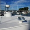 remote-controlled spotlight, radar on hinged mast