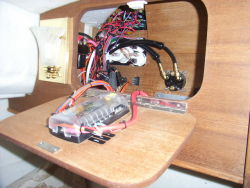 Access to helm wiring from v-berth area