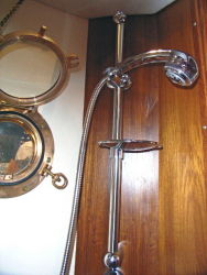 Shower in enclosed head