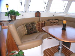 Salon seating converts to large berth