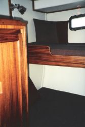 Upper & lower berths in guest cabin