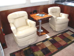 Club chairs & folding table